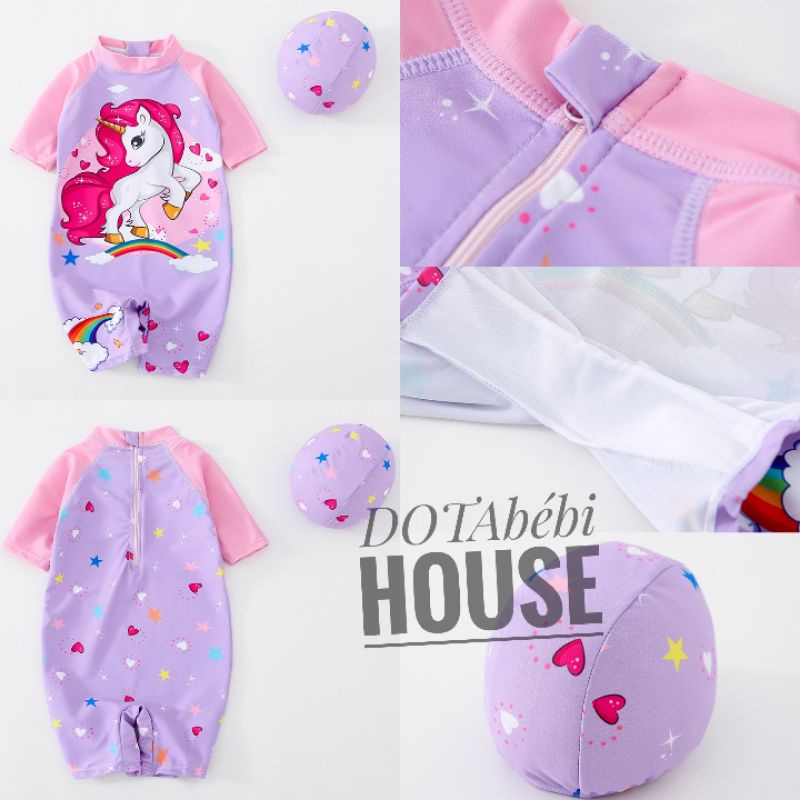 nhiều mẫu 7-22kg có nón Đồ bơi liền thân mẫu chim hồng hạc và cá voi ngựa pony tím cho bé gái - DOTAbébi HOUSE SW0313.18
