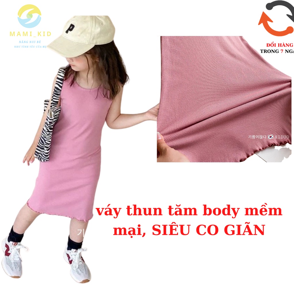 Váy Body Cho Bé Gái, Váy Thun Tăm Body xinh cho bé gái 1-10 tuổi LÊN DÁNG siêu đẹp, chất thun tăm co giãn tốt