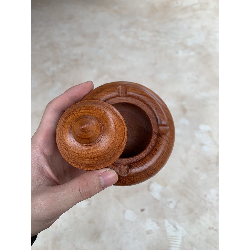 Gattàn gỗ hương mẫu tròn có nắp 11x8cm hàng nguyên khối
