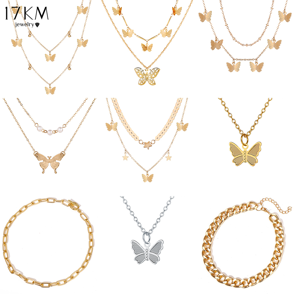 Dây chuyền 17KM thiết kế nhiều lớp và kiểu dáng thời trang Hàn Quốc