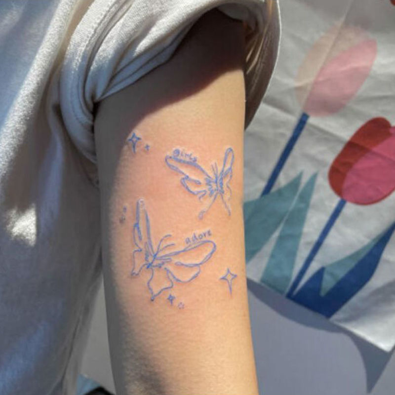 Hình Xăm Dán Tạm Thời Lâu Phai Thiết Kế Hình Bướm / Bướm  Hình xăm dán tạm thời hình bướm chống thấm nước độc đáo dễ thương/hình xăm 15 ngày