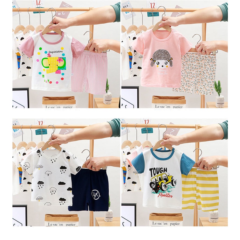 Bộ đồ cotton bé trai bé gái từ 1-3 tuổi (8-18Kg) cho bé dạo phố, đi chơi, đi học phong cách dễ thương Hàn Quốc HOT
