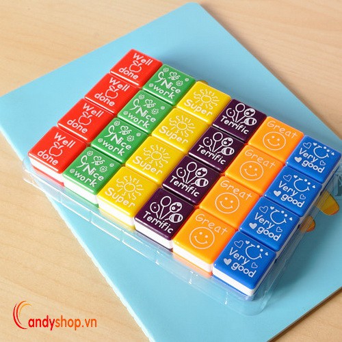 Bộ 6 con dấu khen thưởng english bởi candyshop88