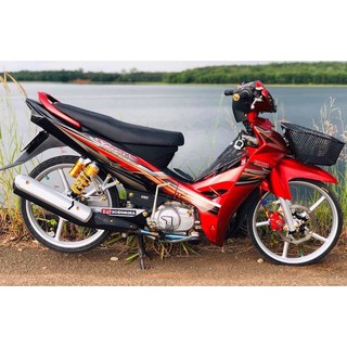 Tem trùm Sirius đỏ đen rc, độ team decal xe máy si spark rẻ đẹp
