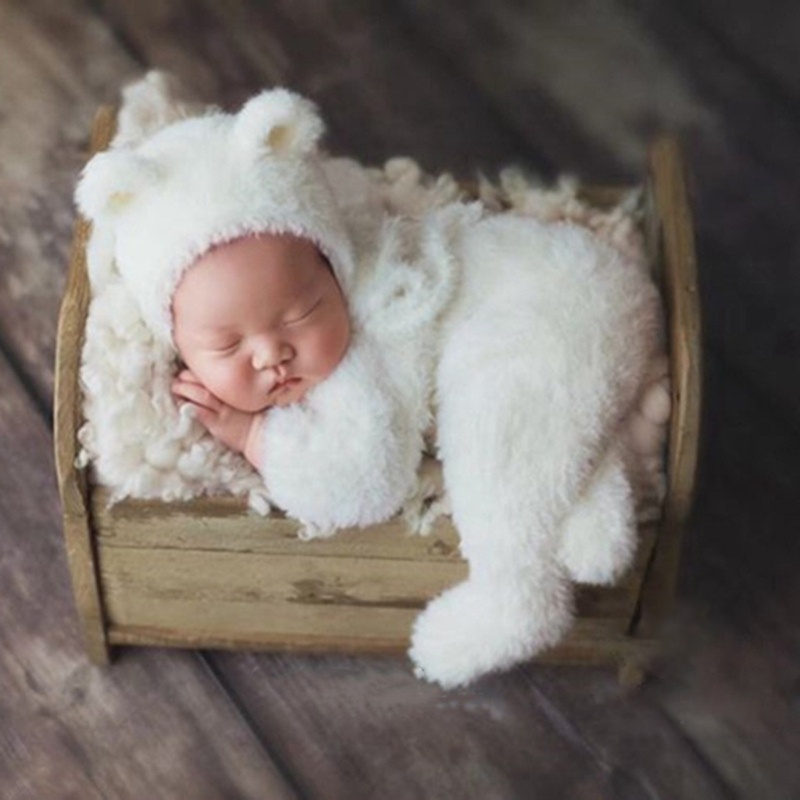 Bộ Áo Liền Quần Và Nón Dành Cho Chụp Hình Em Bé Sơ Sinh