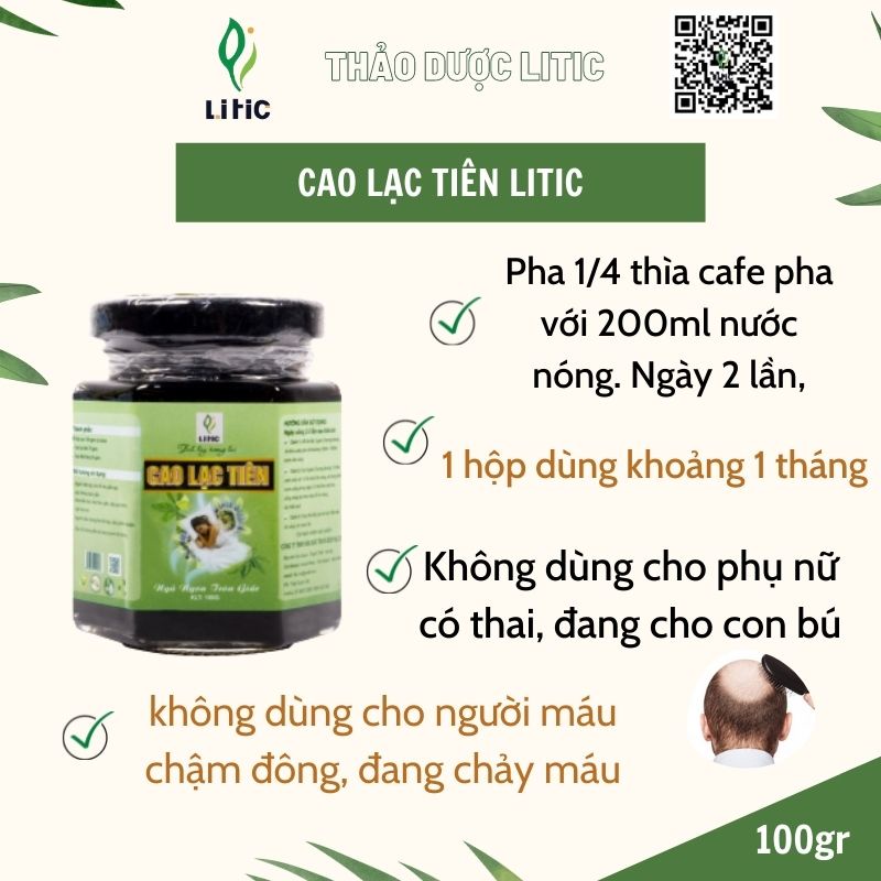 Cao lạc tiên LITIC 100g hỗ trợ chứng mất ngủ, đau đầu, mệt mỏi, suy nhược thần kinh, an thần, giúp ngủ ngon , sâu giấc