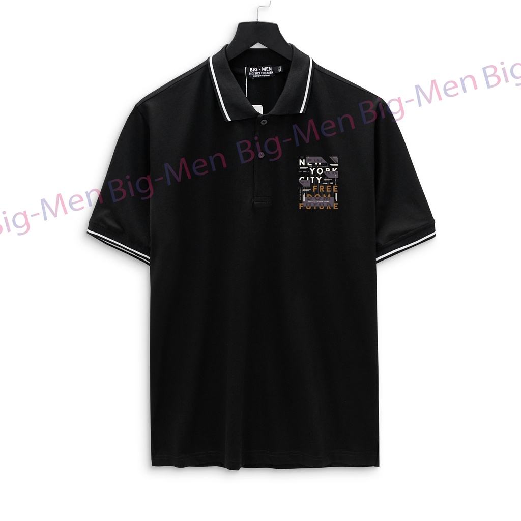 [bigsize] Áo thun polo cotton 100% in 2 mặt Newyork 80-140kg