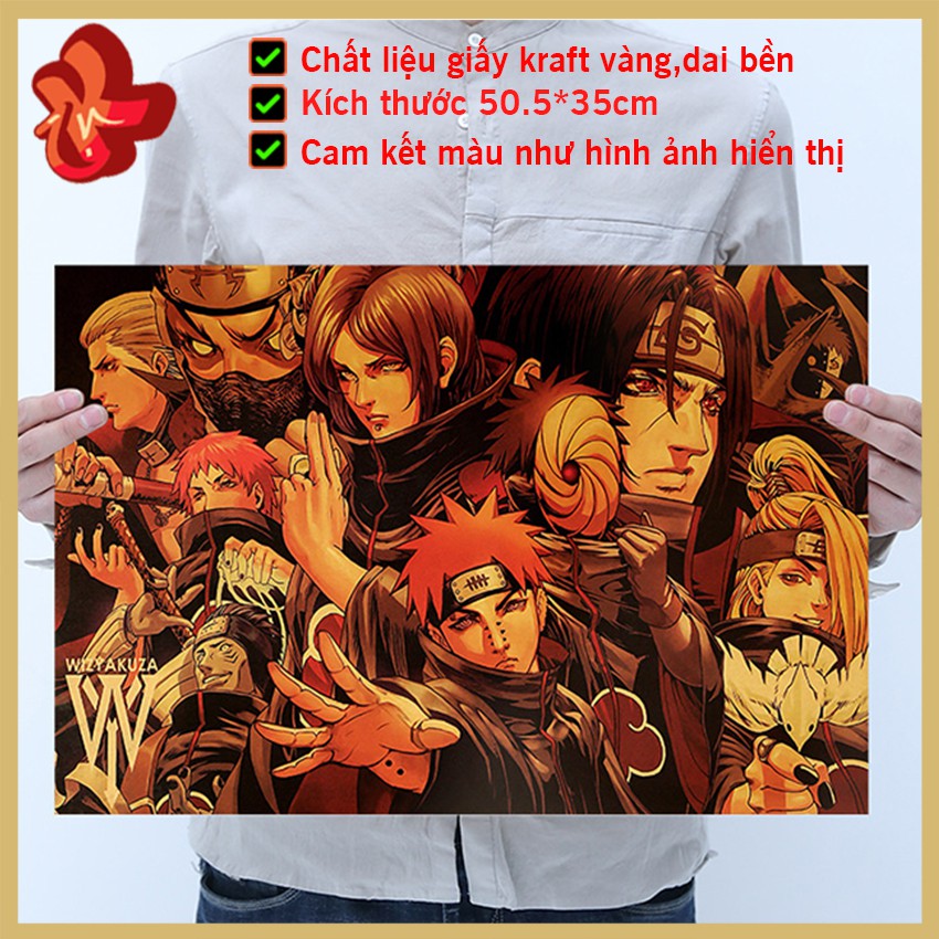 [B002] Tranh Cuộn Treo Tường Trang Trí Hình Nhân Vật Hoạt Hình Naruto ( Lục đạo luân hồi pain )