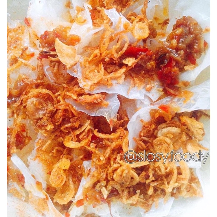 Bánh tráng sate hành phi