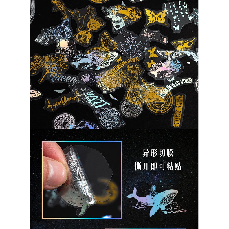 Peach 30-50Pcs Clear gold Wizard of Oz sticker Journal Scrapbook Decor Sticker