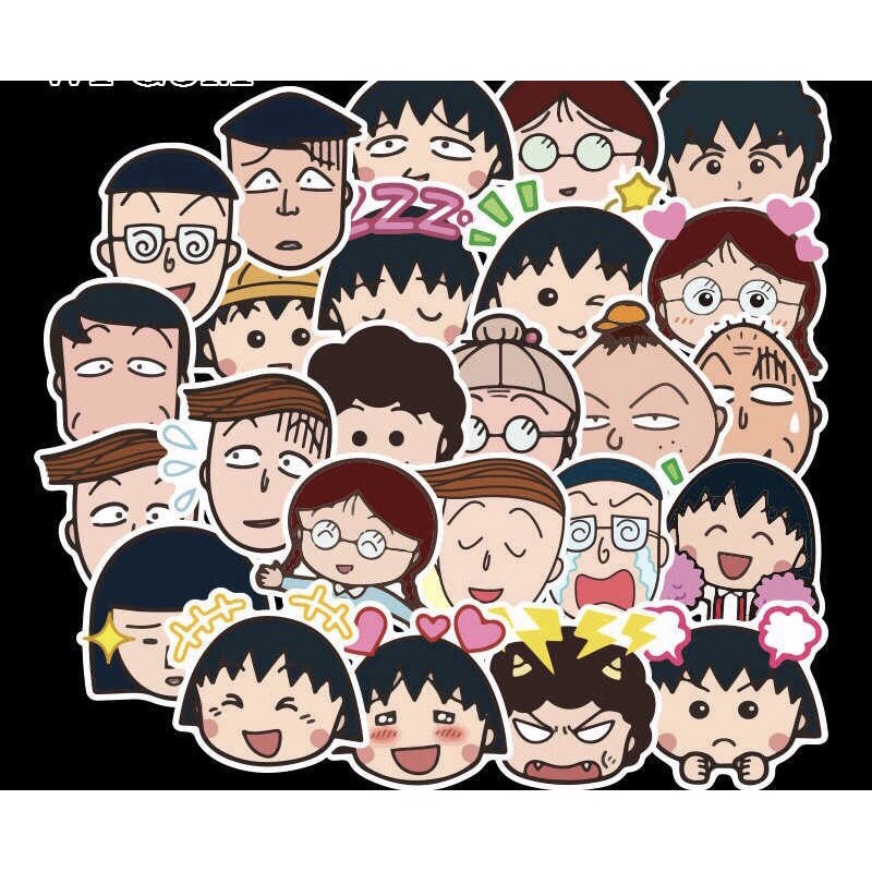 combo 30-60 sticker dán marruko ep lụa chống nước/ hình dán maruko