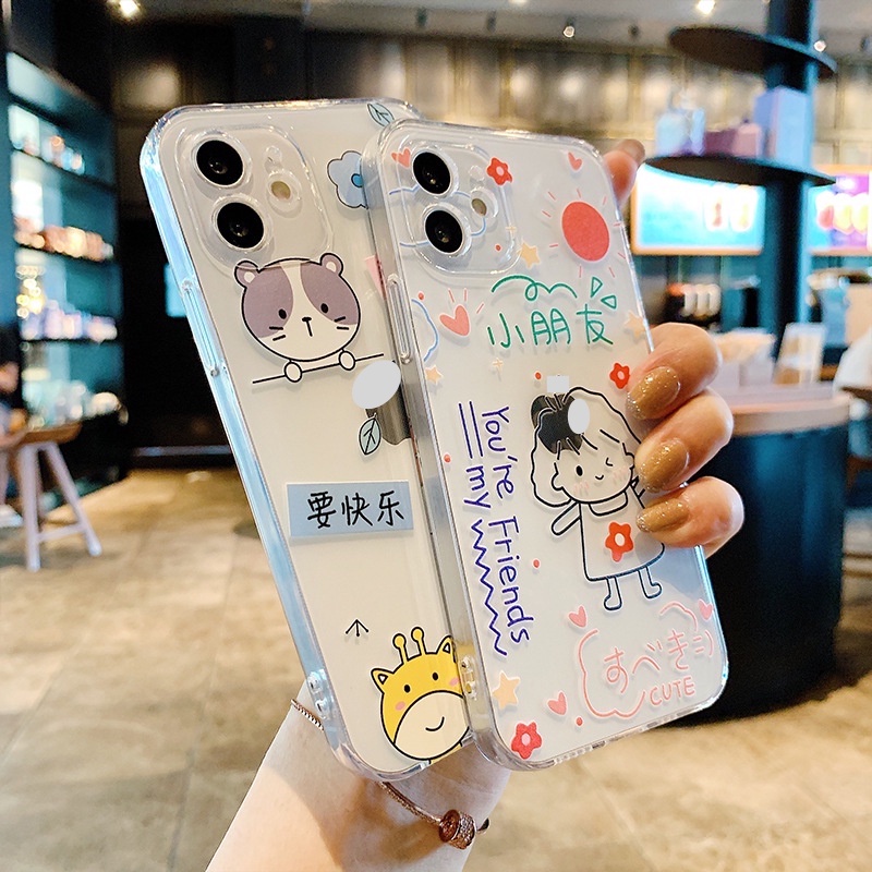 Ốp lưng iphone silicon trong suốt Hình vẽ cute dành cho iphone 6 đến 14promax - T121
