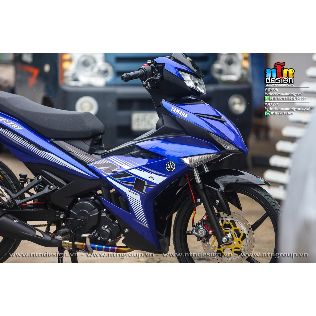 Tem Rời Dán Xe Exciter 150 Mẫu MX King 2021 Zin Xanh Trắng Cực Đẹp, Hàng 3 Lớp Chất Lượng Cao