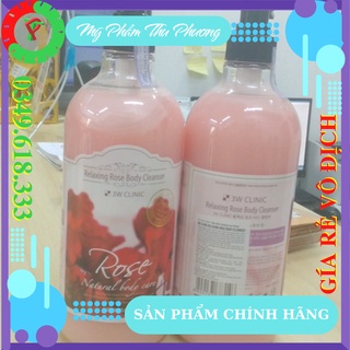 Sữa tắm tinh chất hương Hoa Hồng 3W CLINIC RELAXING FRUITS BODY CLEANSER Mỹ Phẩm Hàn Quốc Chính Hãng