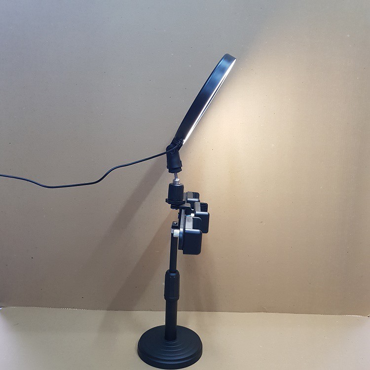 Đèn Livestream 16cm, Đèn Livestream Để Bàn Cao 55cm Có 2 Giá Đỡ Điện Thoại Quay Video, Livestream, Tiktok, Mẫu Mới 2020