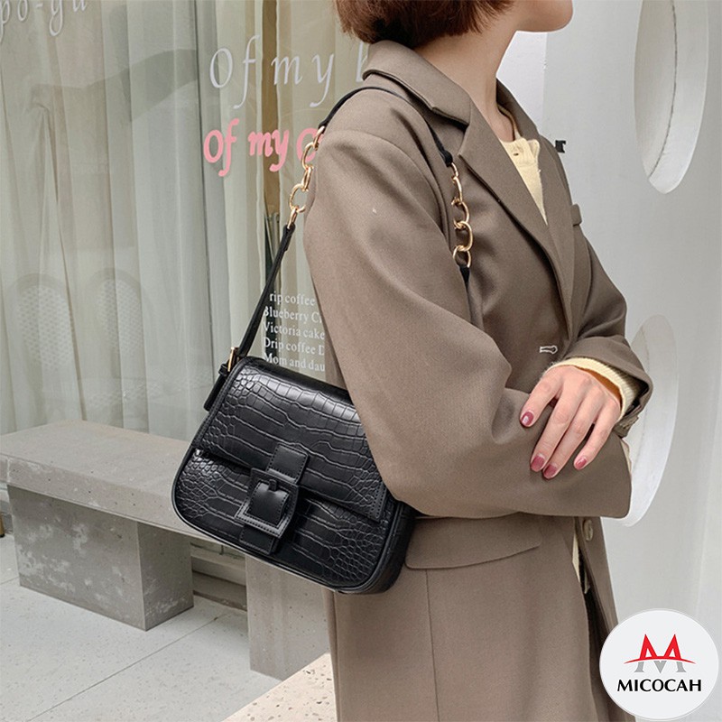Túi Xách Nữ Đeo Chéo Kẹp Nách Chính Hãng MICOCAH Dáng Công Sở Thời Trang Phối Vân Da Rắn Siêu Đẹp MC65 | BigBuy360 - bigbuy360.vn