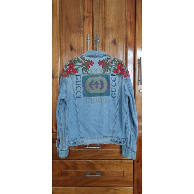 Gucci Floral Embroidered Denim Jacket