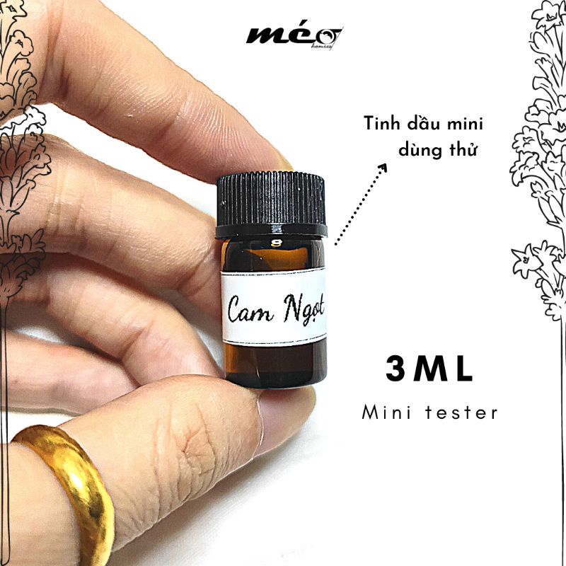 Tinh dầu mini CAM NGỌT nguyên chất xông mặt, xông thơm phòng, nguyên liệu làm nến thơm - Size 3ml