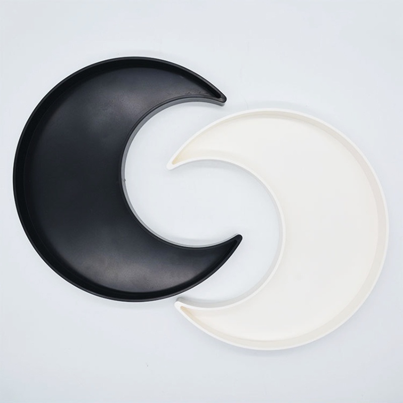 Khay Giá Đỡ Nến / Trang Sức Hình Bán Nguyệt Bằng Nhựa