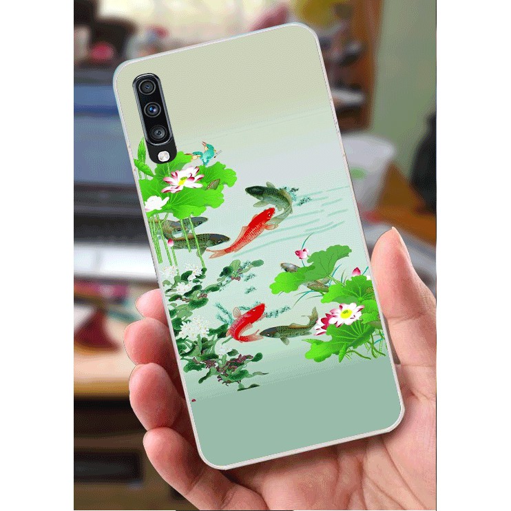 Ốp Lưng Samsung A70 (Dẻo) - Cá Ao Sen