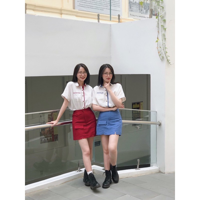 Áo sơ mi linen chạy viền màu SODA POP