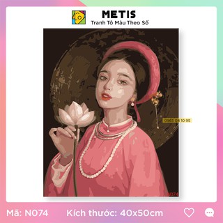 Tranh Tô Màu Theo Số METIS Tranh Nàng Thơ Mộng Mơ Dễ Tô  N074