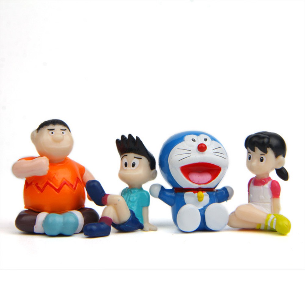 DORAEMON Set 4 Mô Hình Nhân Vật Phim Hoạt Hình Bằng Pvc