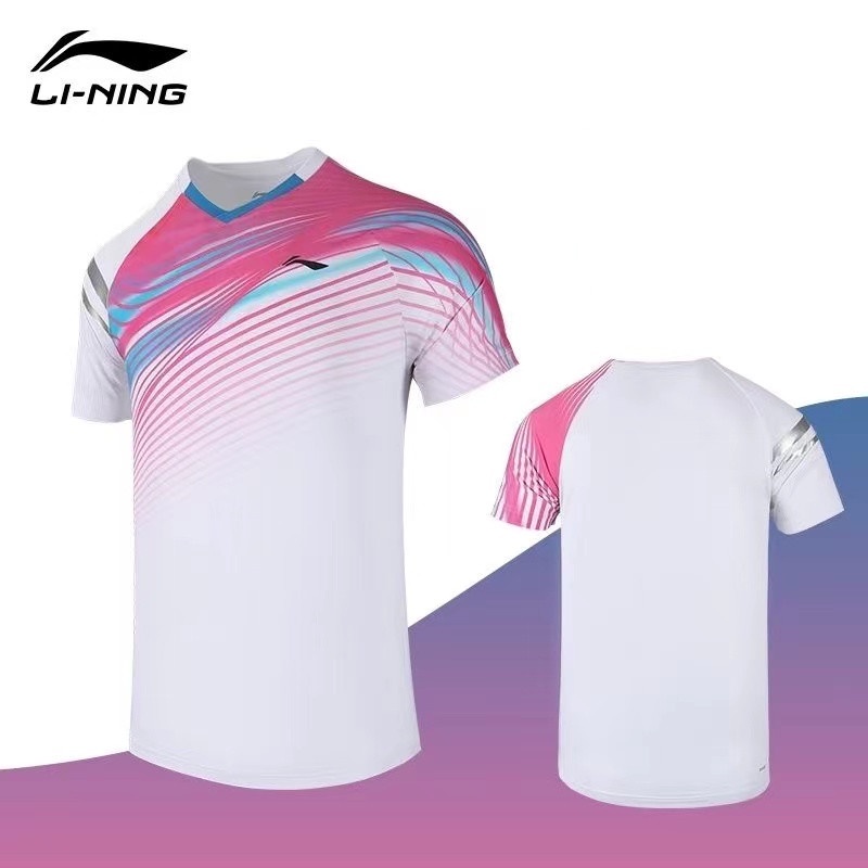 Li Ning Áo Thun Thể Thao Cầu Lông Ngắn Tay Nhanh Khô Chuyên Nghiệp Cho Nam Và Nữ