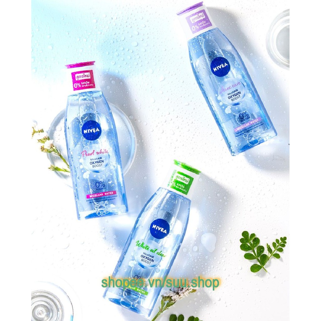 Nước Tẩy Trang (Xanh) 200ml Cho Da Nhờn Nivea Micellar Water Ngăn Nhờn Và Ngừa Mụn, suu.shop cam kết 100% chính hãng