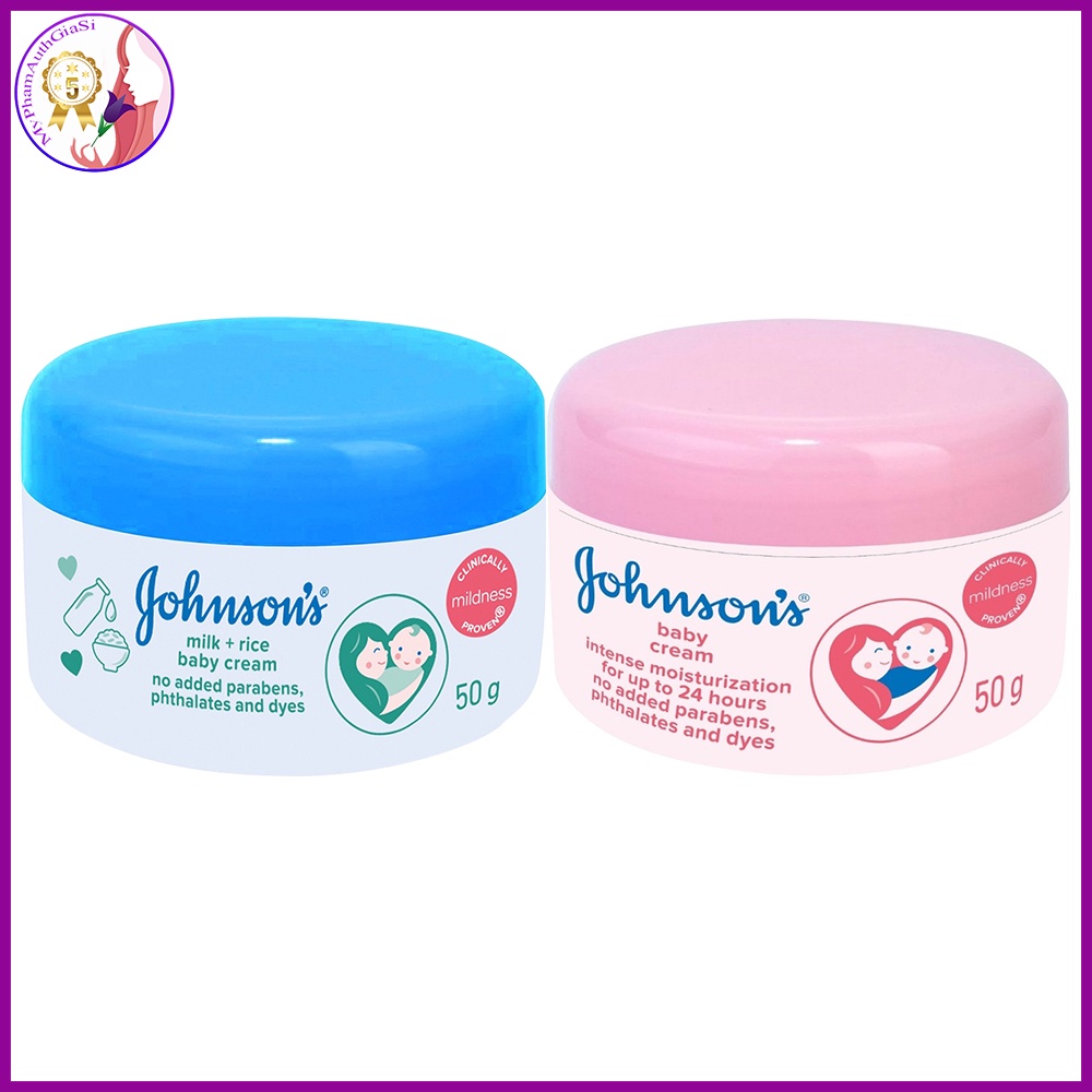 Kem dưỡng ẩm chống nẻ da Johnson's Baby Milk + Rice Cream 50g