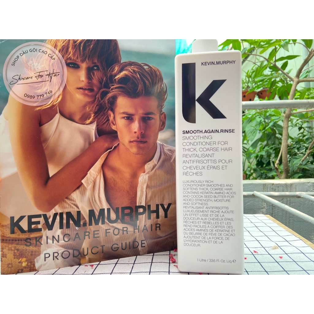 Dầu gội xả suôn mượt Kevin Murphy Smooth Again dung tích 1000ml dành cho tóc dày, cứng, xù, xoăn tự nhiên