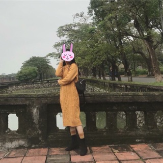 Váy len dáng suông vặn thừng