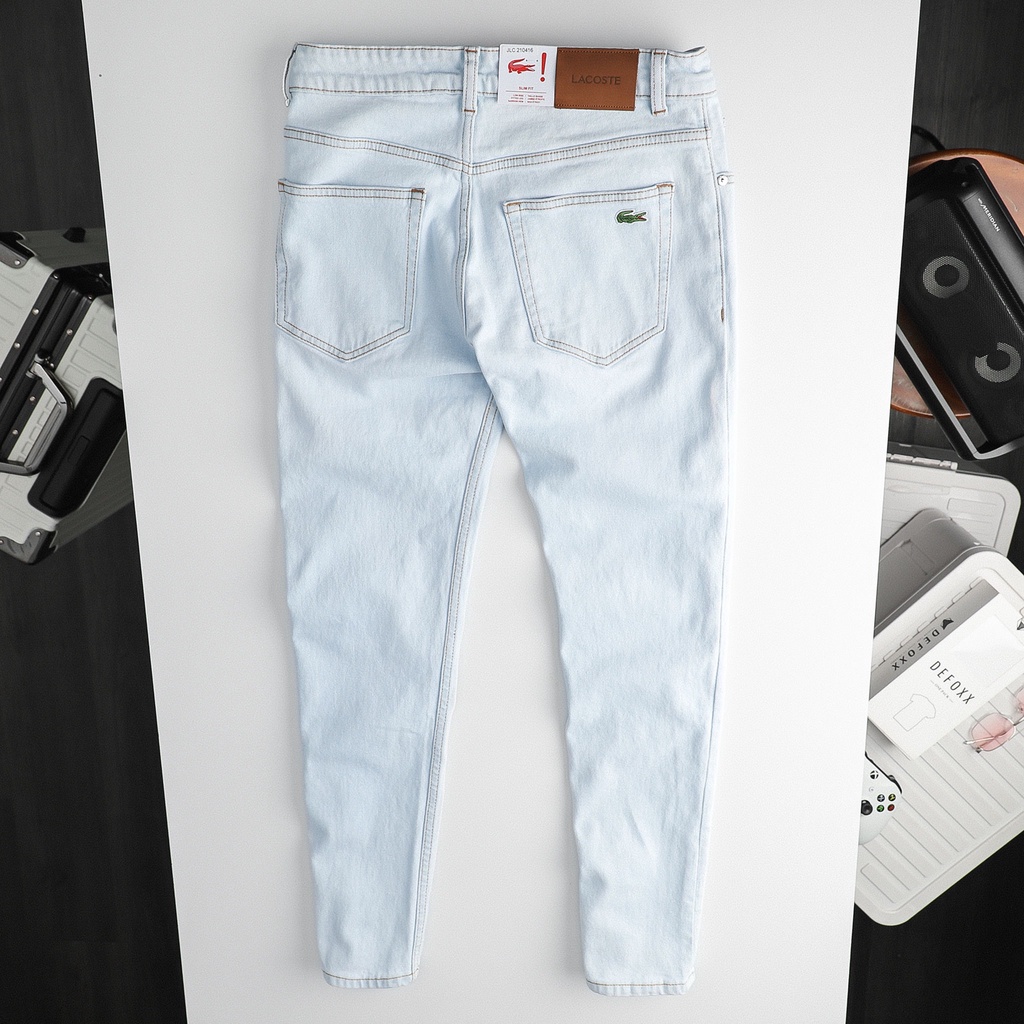 Quần jean dài nam Lcst xanh nhạt,Form Slimfit,chất vải co dãn,ống quần 15 - 18cm,hàng xuất dư-JLC 210416
