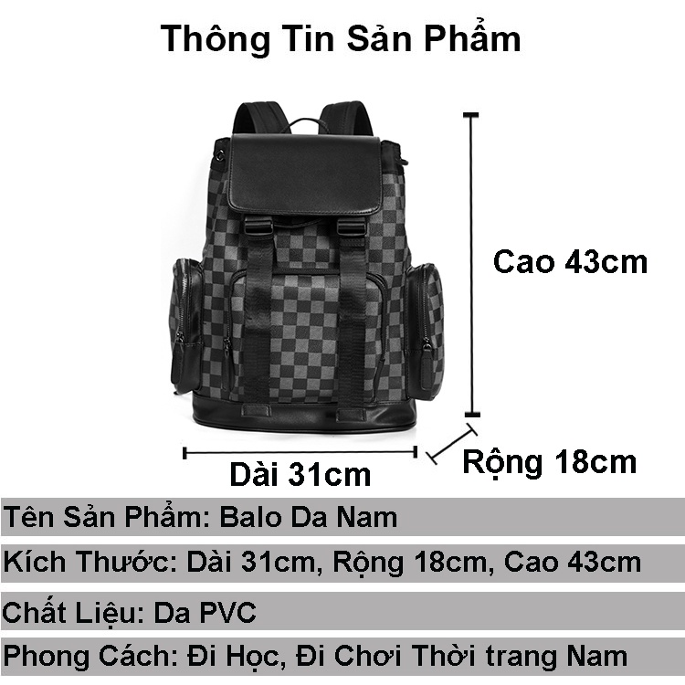 Balo nam đi học da cao cấp RIKY cặp đi học nam đựng laptop phong cách thời trang ulzzang