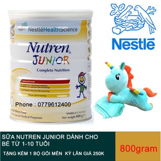 (Mẫu mới nhất)1 lon sữa Nutren Junior 800g tặng bộ gối mền ngẫu nhiên