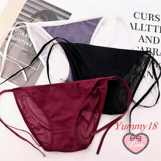 Quần lót cotton phối ren buộc dây sexy