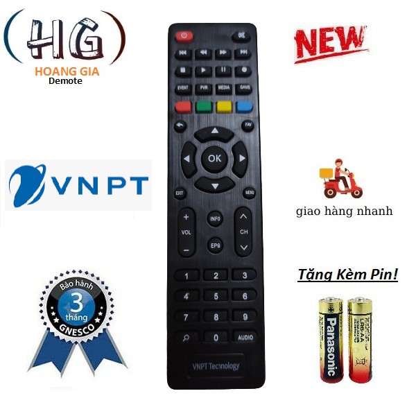 ĐIỀU KHIỂN ĐẦU THU KỸ THUẬT SỐ DVB-T2 VNPT Technologi - REMOTE VNPT