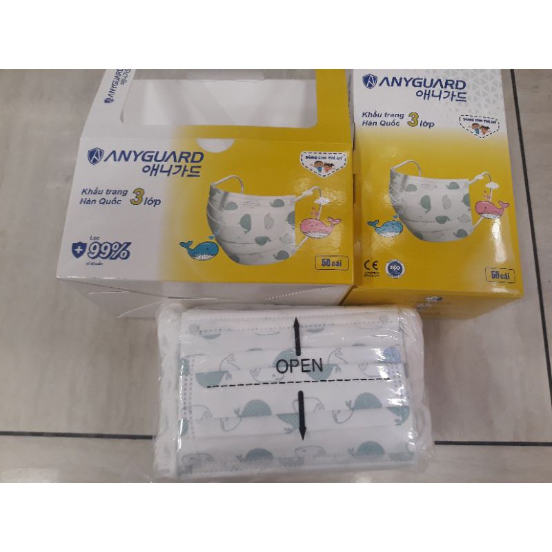 khẩu trang trẻ em Anyguard Hàn Quốc hộp 50 cái giá 90k | BigBuy360 - bigbuy360.vn