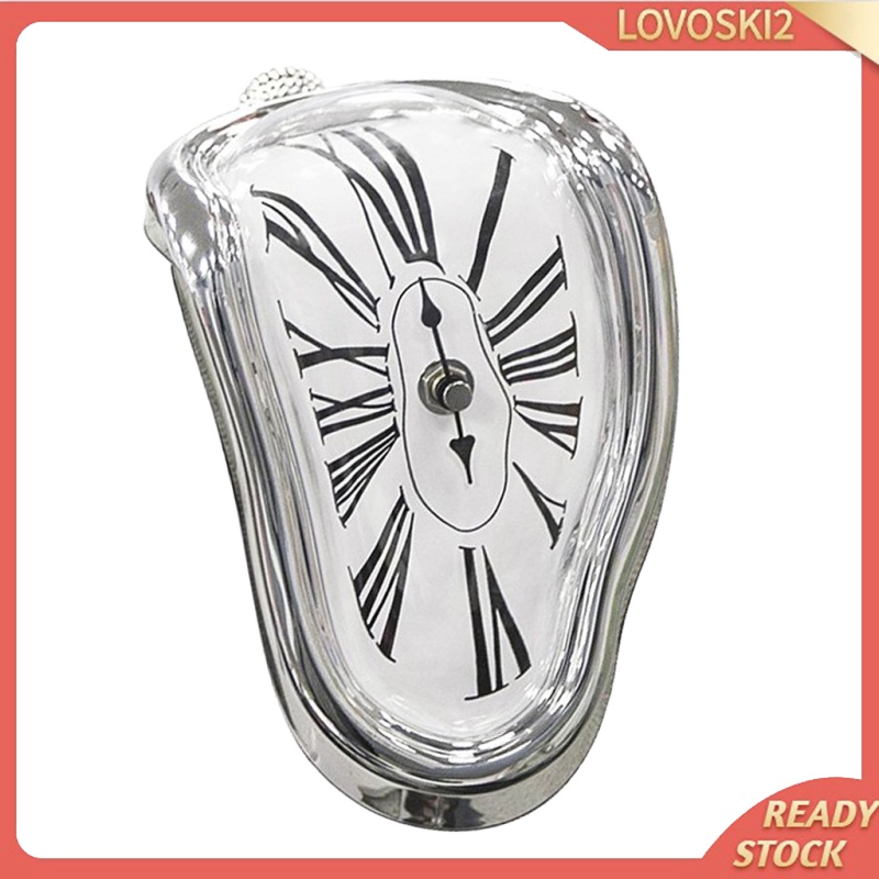 [LOVOSKI2]Desk Clock Novelty Melting Time Warp Clock for Home Office Study Room White