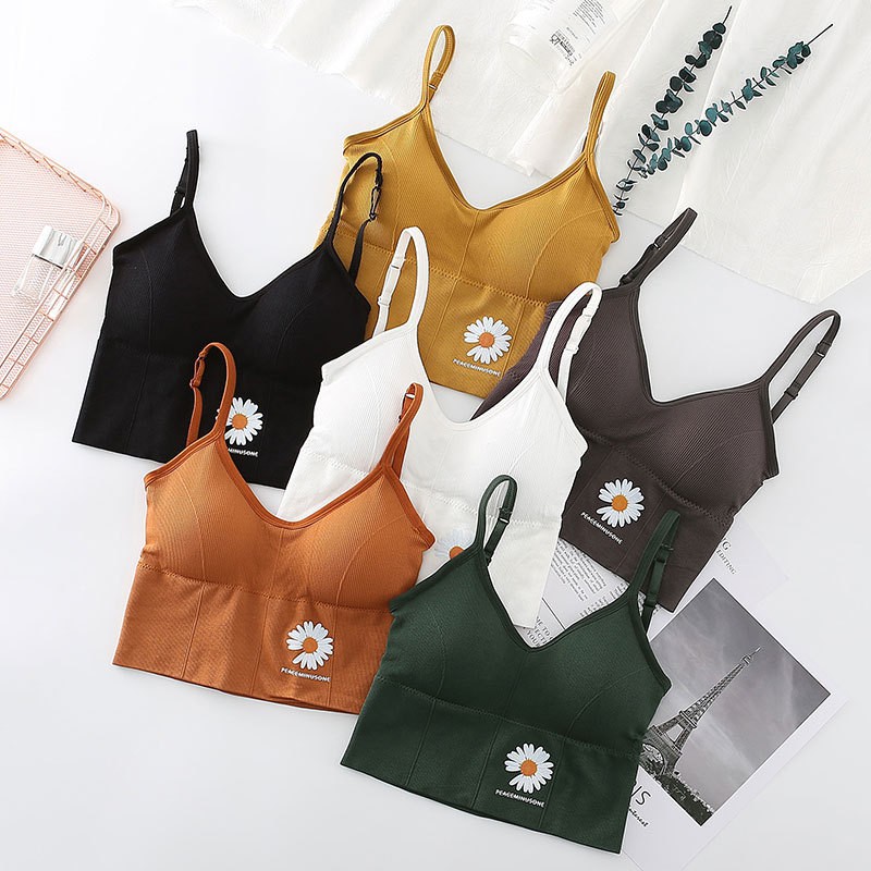 Áo Bra hoa cúc tập gym nâng ngực hot trend, có mút đệm bên trong, thấm hút mồ hôi, nhiều màu sắc | BigBuy360 - bigbuy360.vn