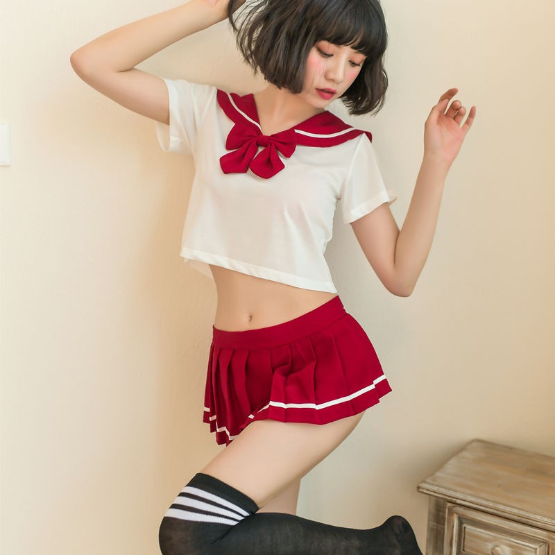 Xu hướng đồ ngủ sexy học sinh đồng phục dễ thương cám dỗ Bộ lót nóng bỏng đam mê trêu chọc quần áo | BigBuy360 - bigbuy360.vn
