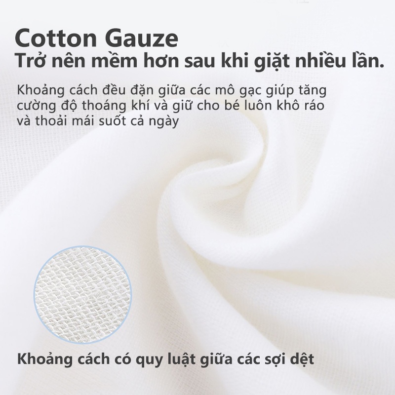 [Einmilk.ân ninh]Khăn thấm mồ hôi 6 lớp 100% cotton Muslin thấm hút nhanh,thoáng khí cao,cho trẻ khô ráo QAT