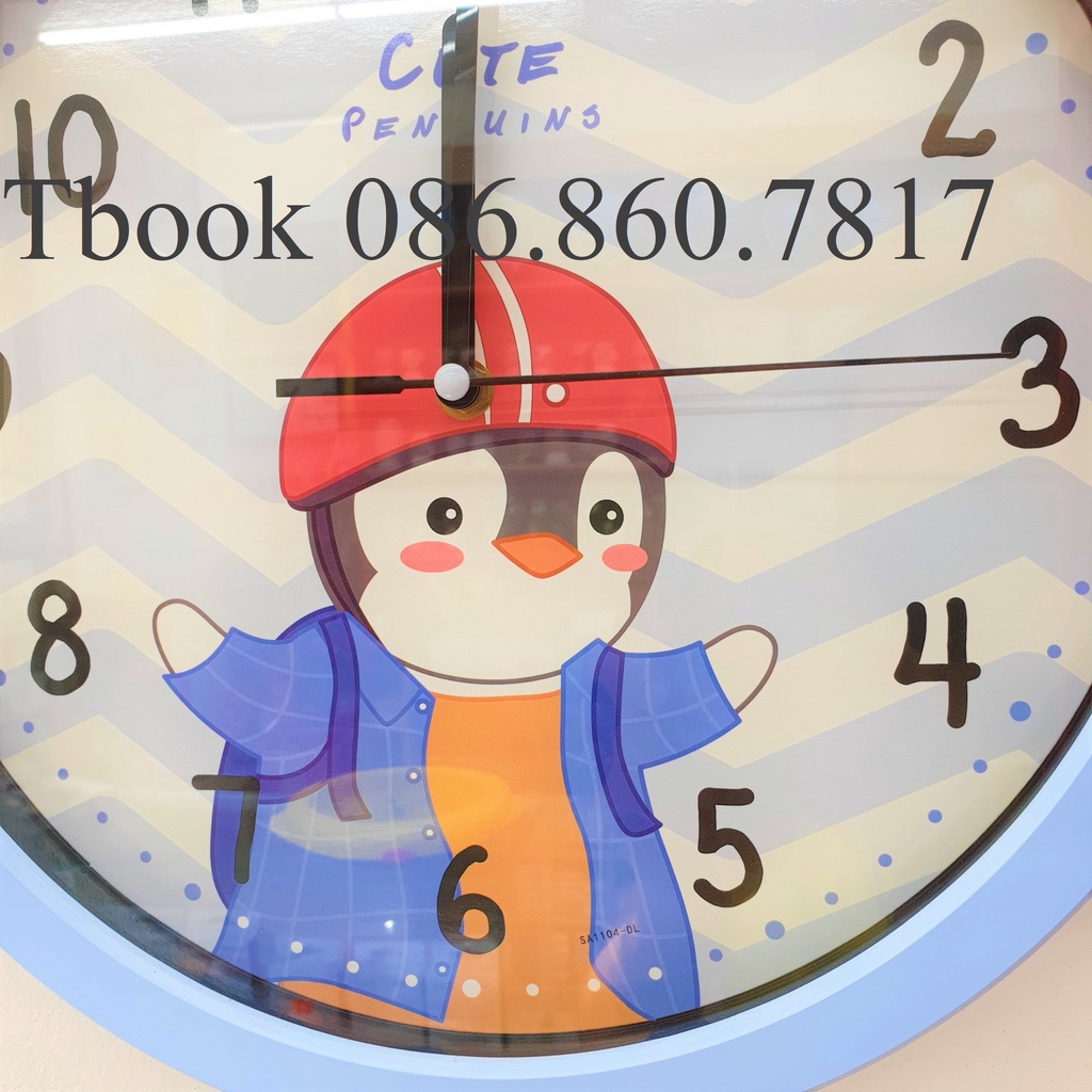 Đồng hồ treo tường chim cánh cụt 33cm kim trôi