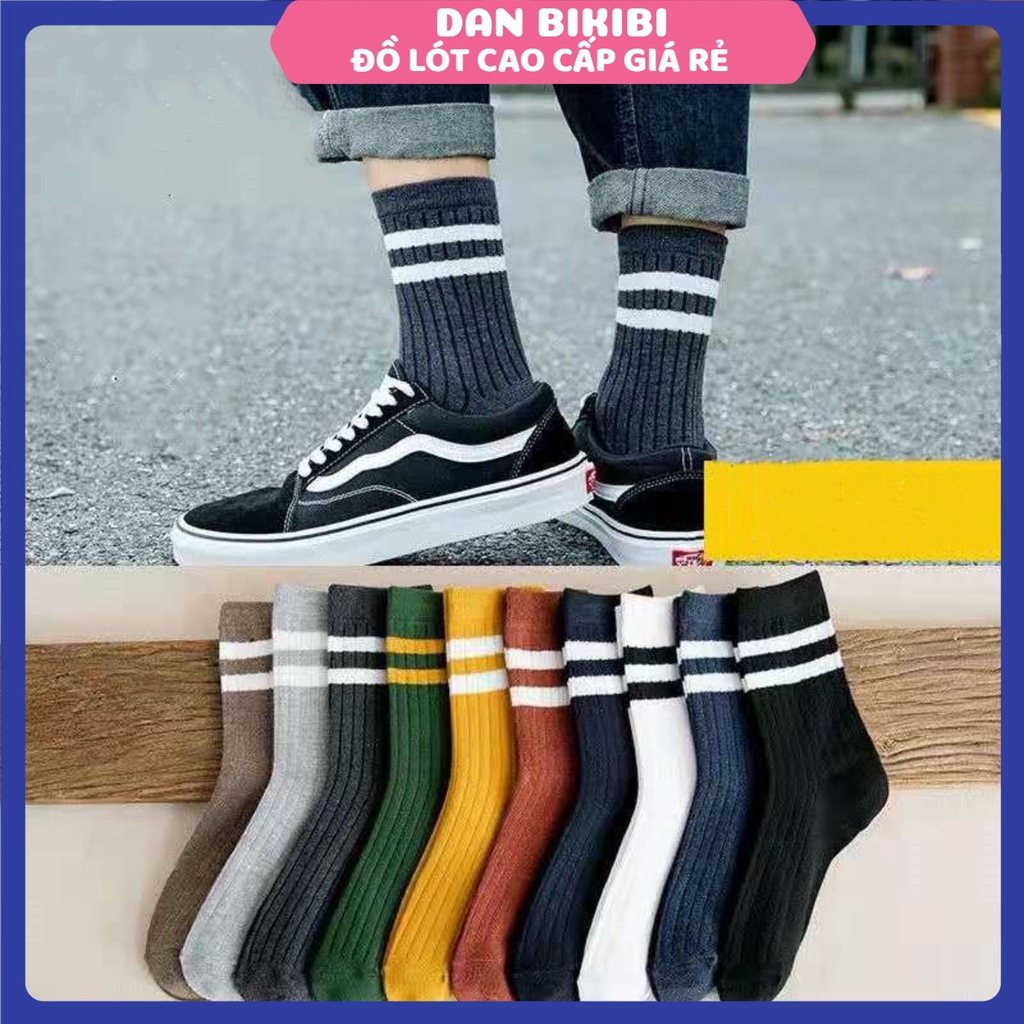 Tất Nữ - Tất Nam cotton cổ sọc phong cách hàn quốc- được chọn màu MÃ T23