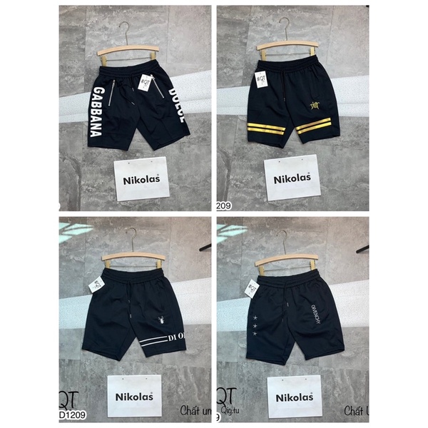 Quần ngố nỉ nam DG - Adidas nổi bật vải nỉ da cá mềm mát cho nam - Quần short cho nam in chữ