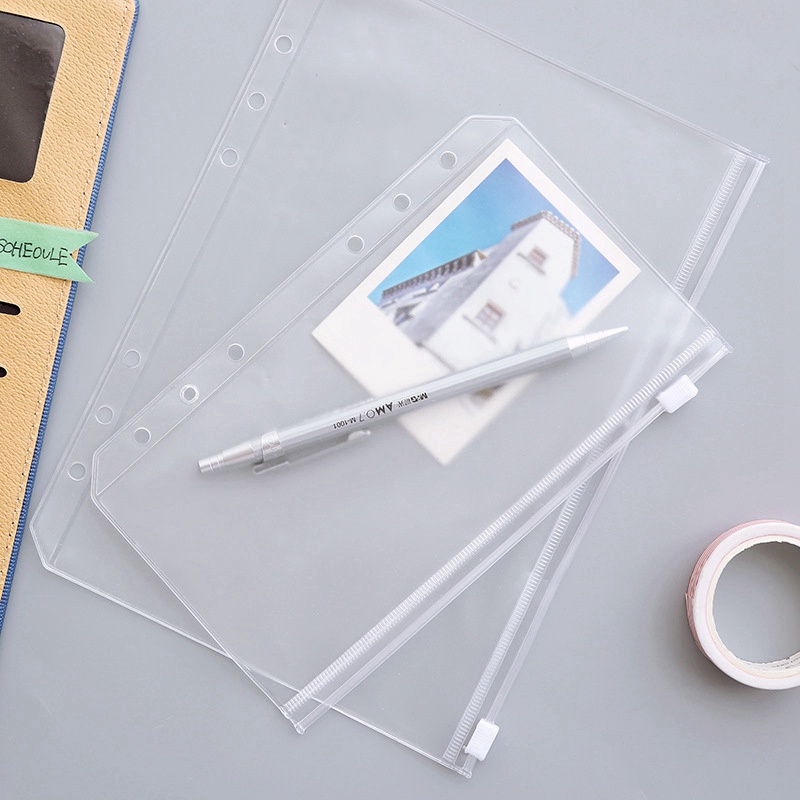 Túi Đựng Sổ Tay Trong Suốt Có Khóa Kéo Tiện Dụng