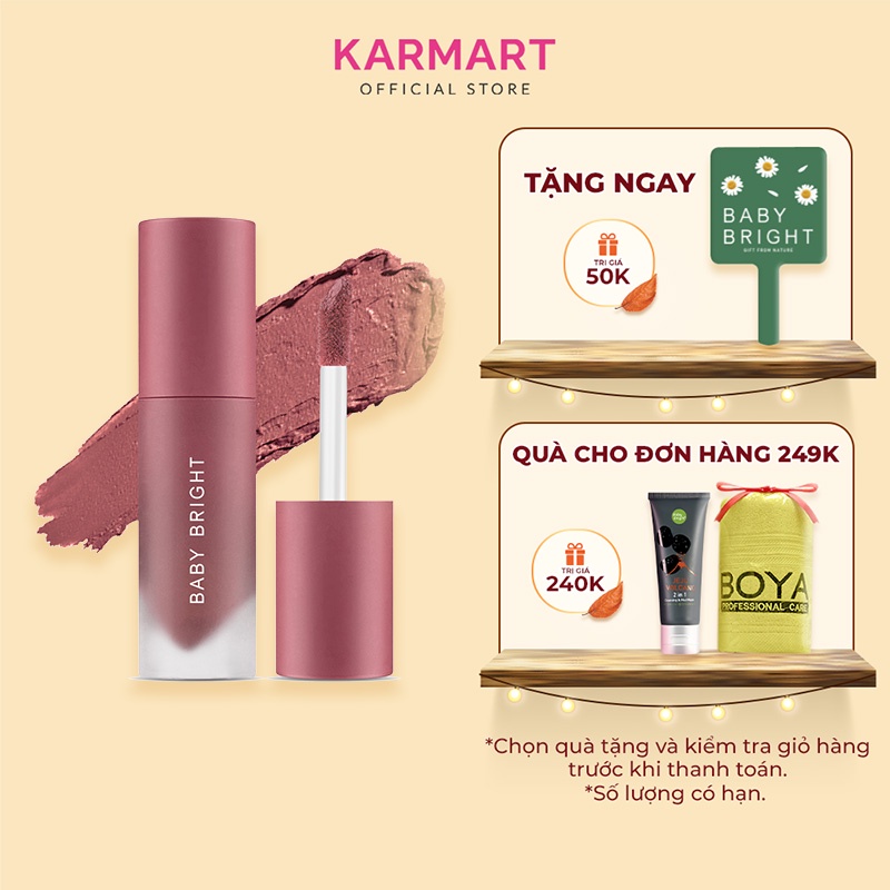 Son kem và má hồng Baby Bright Lip & Cheek Velvet Cherry Blossom 2,4g