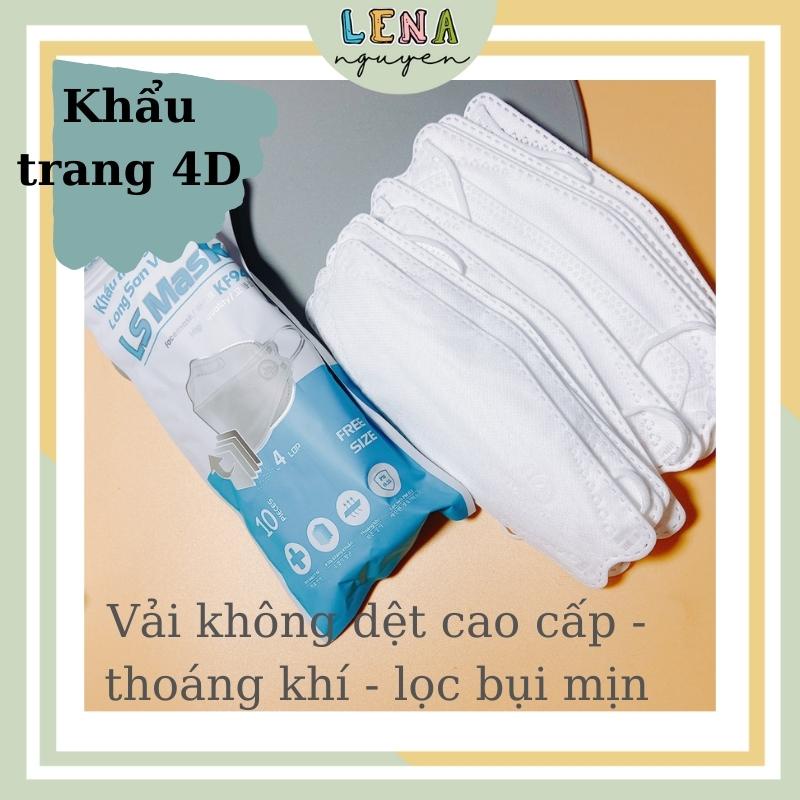 Khẩu trang 4D mask KF94 cao cấp vải không dệt kháng khuẩn lọc bụi chính hãng Long Sơn