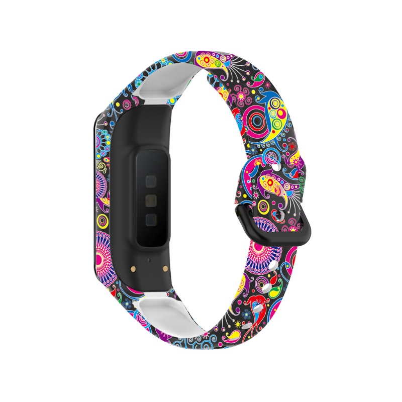 Dây đeo silicon họa tiết hoa cho đồng hồ thông minh Samsung -Galaxy Fit 2 SM-R220