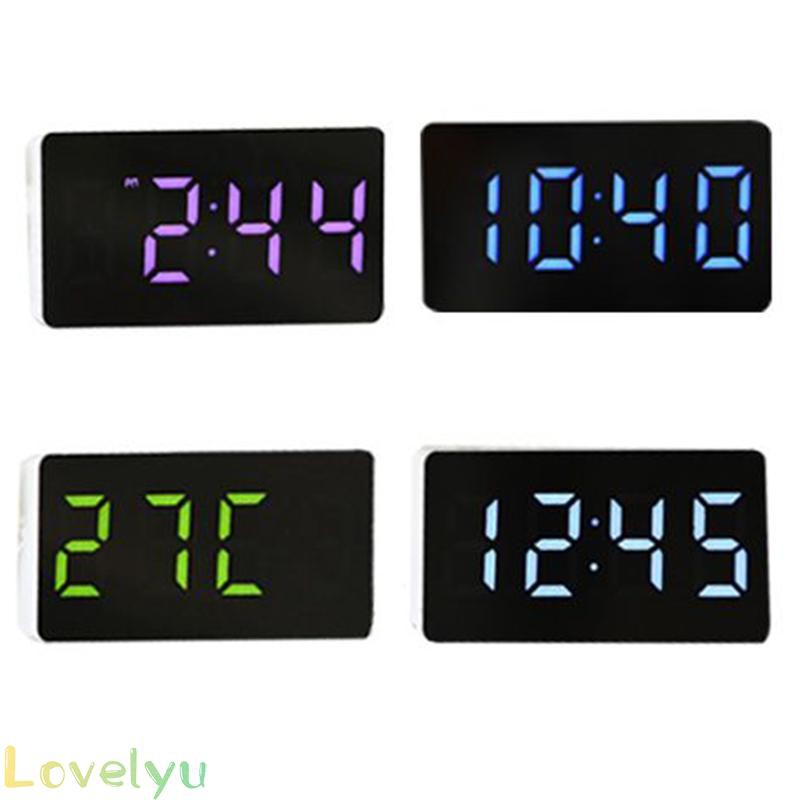 Alarm Clock Mini Small Calendar Temperature Plastic LED Digital Mirror Multifunction Electronic Display Modern